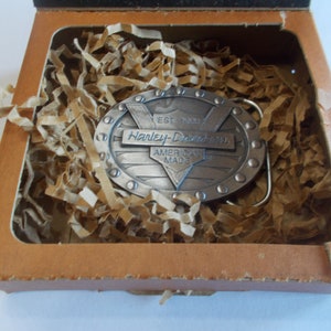 HARLEY DAVIDSON~Belt Buckle~1996~New in Original~Box~Pewter~Pristine~Collectable~Biker~Motorcycle~Accessory~Jewelry~USA~Fathers~Gift