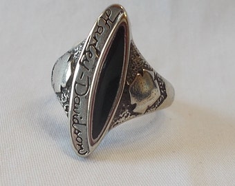 Genuine~Licensed~HARLEY DAVIDSON~Ring~ONYX~Script~90's~Old~Stock~Sizes~4 thru 9~Men's~Woman's~Harley Jewelry~Women's~Nice~Man's