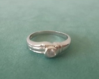 Vintage~Sterling Silver~CZ~RING~Nice~Boys~Mens~925 Fine~Jewelry~Size~8~Mans~Womans~Mens~Jewelry~Harley Rider~Hippie~Womens