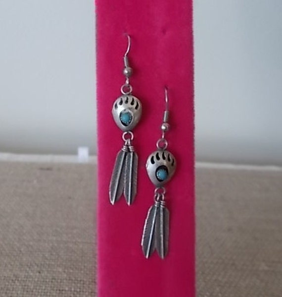 Vintage Sterling Silver~Native American~Earrings~B