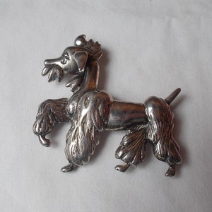Big~Vintage~Sterling Silver~Standard Poodle~Dog~Pin~Brooch~925~Fine~Womans~Jewelry~Dog~Handler~Lover~Dog~Breeder~2 1/4&quot;~High~22+gm~3D~Poodle
