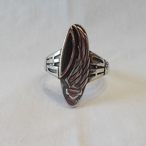 Genuine~Licensed~HARLEY DAVIDSON~Ring~Onyx~Bar + Shield~Long~Wings~90&#39;s~Old~Stock~Sizes~4 thru 9~Man&#39;s~Woman&#39;s~Harley~Jewelry~Men&#39;s~Women&#39;s