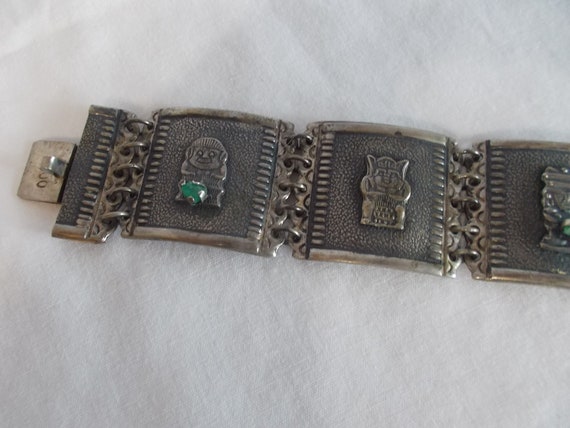 VINTAGE~Antique~Old~Bracelet~900~Silver~7 1/2"~He… - image 4