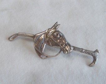 OLD~Horse~Pin~Brooch~Beau~Sterling Silver~60's~Fine~925~Jewelry~Equestrian~Mens~Womans~Racehorse~THOROUGHBRED~Fox Hunter~Warmblood~Pony~Gift