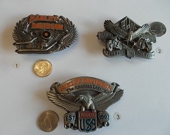 HARLEY DAVIDSON~Gürtelschnalle~1991~Baron~Zinn~Verwendet als Display~Biker~Geschenk~Sammlerstück~Biker~Cowboy~Schmuck~USA~Vatertagsgeschenk~Ihre Wahl