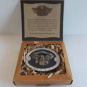 HARLEY DAVIDSON~Belt Buckle~1996~New in Box~Pewter~Pristine~Biker~Gift~Collectable~Biker~Cowboy~Jewelry~USA~Fathers Day Gift