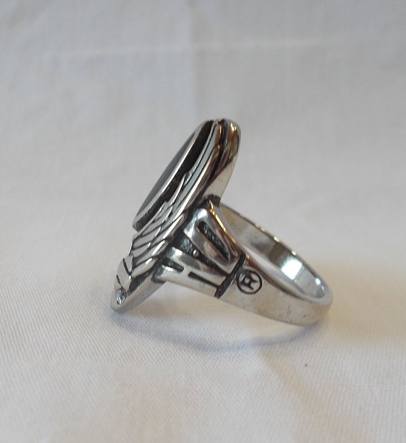 Harley-Davidson リング Genuine~licensed~harley Davidson~ring~onyx~bar + Shield~long~wings