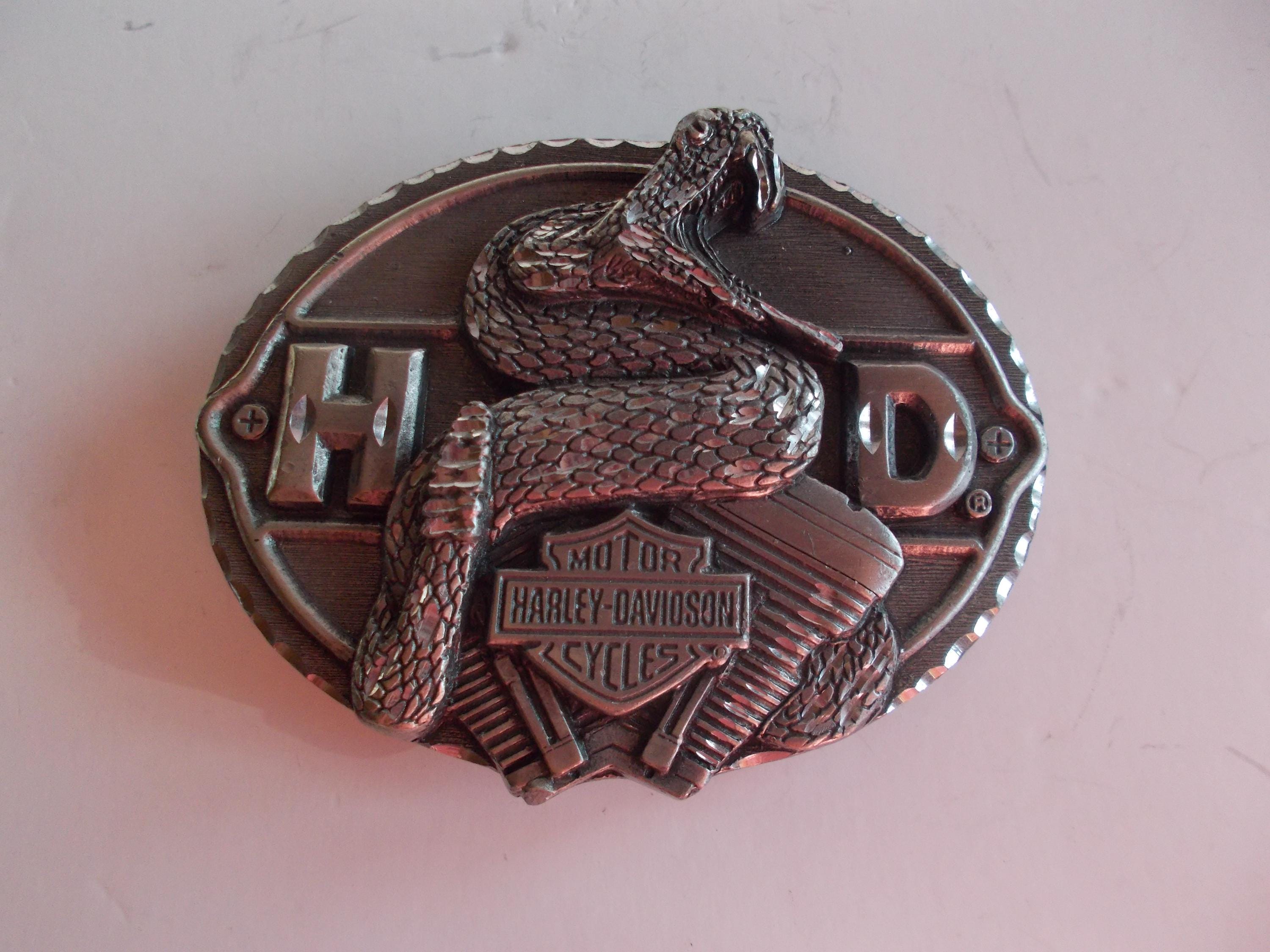Boucle De Ceinture Vintage Harley Davidson Raintree En Laiton - Années 70 - USA - Style Motard