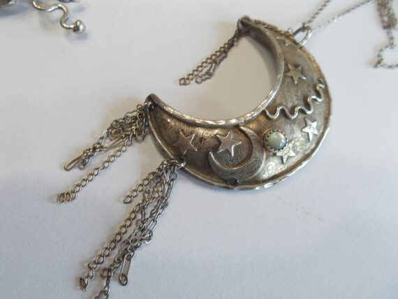 Old~Hippie~Sterling Silver~Necklace~Pendant~Brooc… - image 4