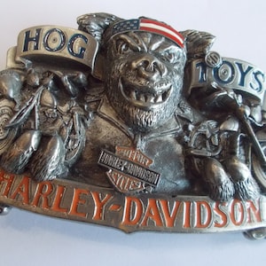 HARLEY DAVIDSON~Belt Buckle~1991~Baron~Pewter~&quot;Hog Toys&quot;~Never Used~Biker~Gift~Collectable~Biker~Cowboy~Jewelry~USA~Fathers Day Gift
