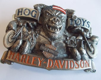 HARLEY DAVIDSON~Gürtelschnalle~1991~Baron~Pewter~"Hog Toys"~nie benutzt~Biker~Geschenk~Sammlerstück~Cowboy~Schmuck~Vatertagsgeschenk