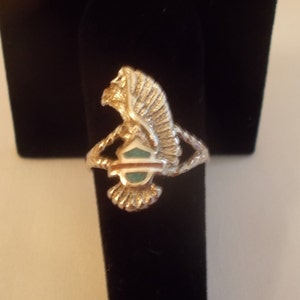 Vintage~Old~80&#39;s~Biker~Rings~Old Stock~Turquoise~Coral~Sizes~8~8.75~ Jewelry~Motorcycle~Biker~AccessoryRing~Bar + Shield
