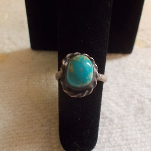 Old~Sterling Silver~Turquoise~Ring~NATIVE AMERICAN~Woman&#39;s~925~Fine~Jewelry~size~5~Southwestern~Women&#39;s~Teen~GIFT