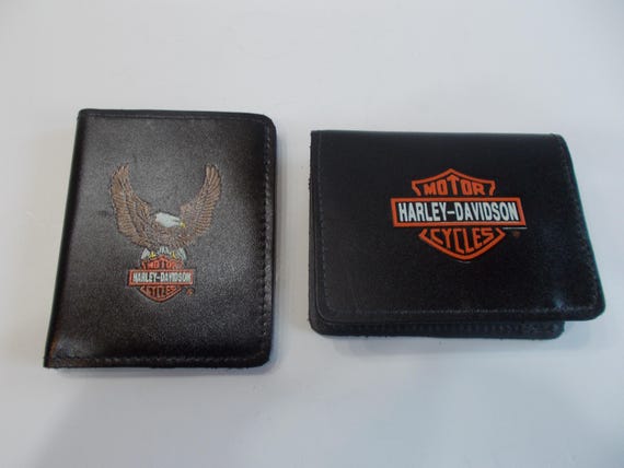 Genuine~harley Davidson Leather Wallet~80's~old Stock~bi Fold