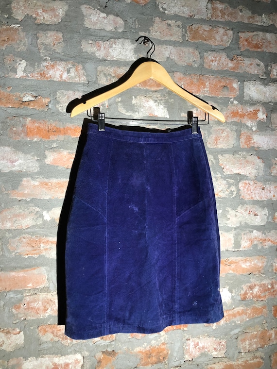 90's purple/ blue suede skirt