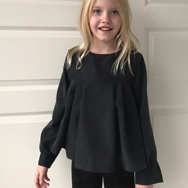 Bulle shirt - PDF sewing pattern with girl's dress, shirt and tunic + E-book with detailed instructions
