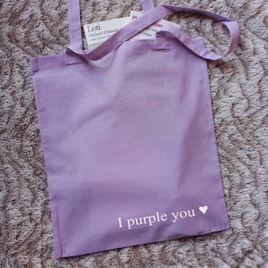 Tote Bag I purple you | Taehyung V | Mode Coréenne | Kpop merch | Art fait main | Cadeau rentrée