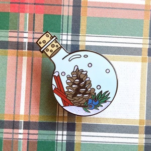 Winter Spell Hard Enamel Pin // Snow Christmas Holiday Lapel Badge // White Glitter Yule Accessory