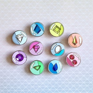 Bubble Gems Enamel Pin // Crystal Gemstones Lapel Pin