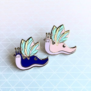 Fairy Slug Hard Enamel Pin // Cute Fairy Pin // Fairy Animal Lapel Badge