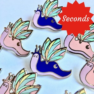 SECONDS - Fairy Slug Hard Enamel Pin // Cute Fairy Pin // Animal Slug Lapel Badge
