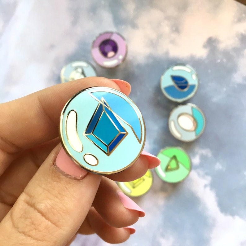 Bubble Gems Enamel Pin // Crystal Gemstones Lapel Pin Etsy