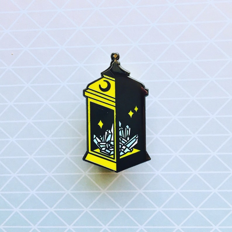 Limited Edition Crystal Lantern Eclipse Hard Enamel Pin // Goth Witchy Lapel Pin 