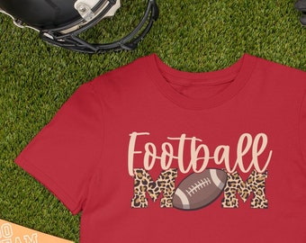 Fußball Mama Leopard Print T-Shirt