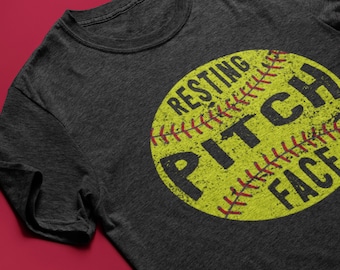 Softball Shirt - Resting Pitch Face T-Shirt - Fast Pitch Pitcher - Coach Gift