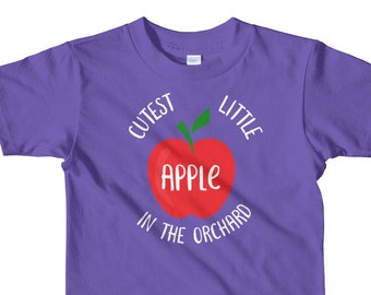 Kids Apple Orchard Shirt, Cutest Little Apple in the Orchard, Autumn, Fall Photos, Apple Picking, Short sleeve kids t-shirt