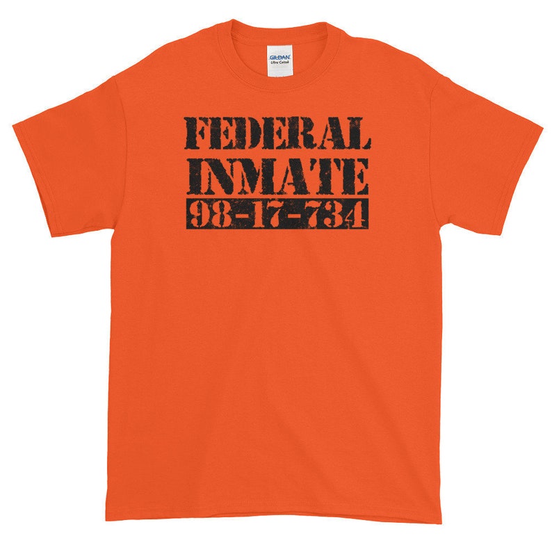 Federal Inmate Costume Tshirt, Escaped Prisoner, Gangster, Halloween, Short-Sleeve T-Shirt image 1