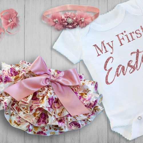 My First Easter Baby Girl Outfit Newborn Coming Home Outfit Etsy