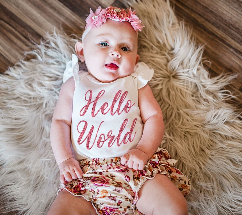 Baby Girl Gift Baby Girl Personalized Gift Set Floral Etsy