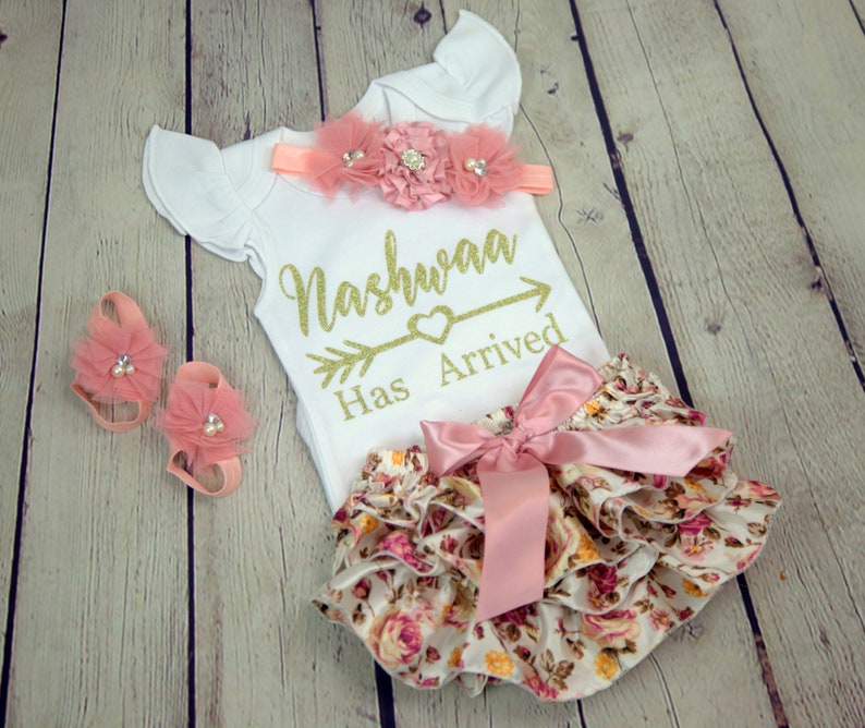 Baby Girl Dusty Pink Floral Bloomer Coming Home Outfit. Sizes Etsy