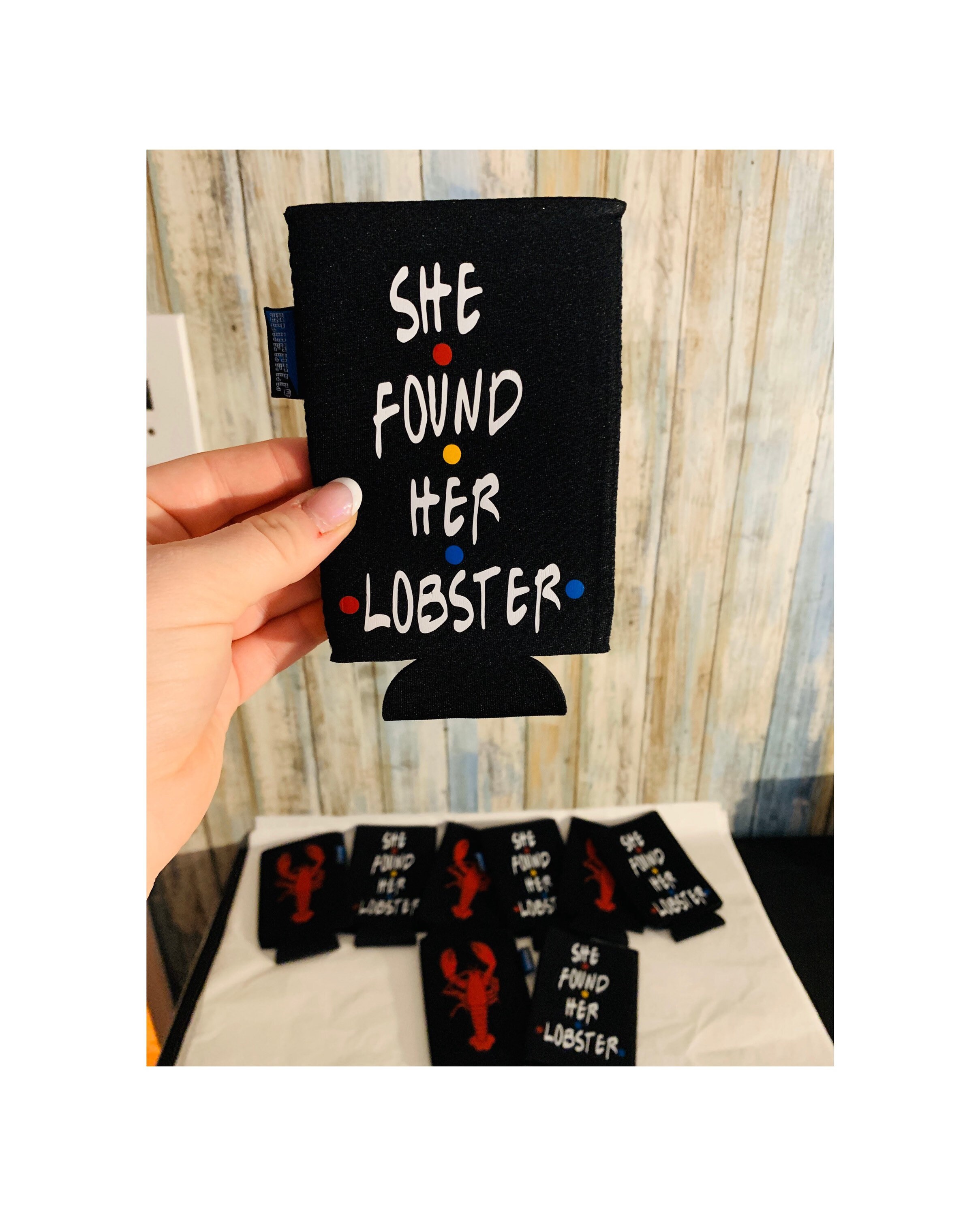 She found her lobster koozies Etsy