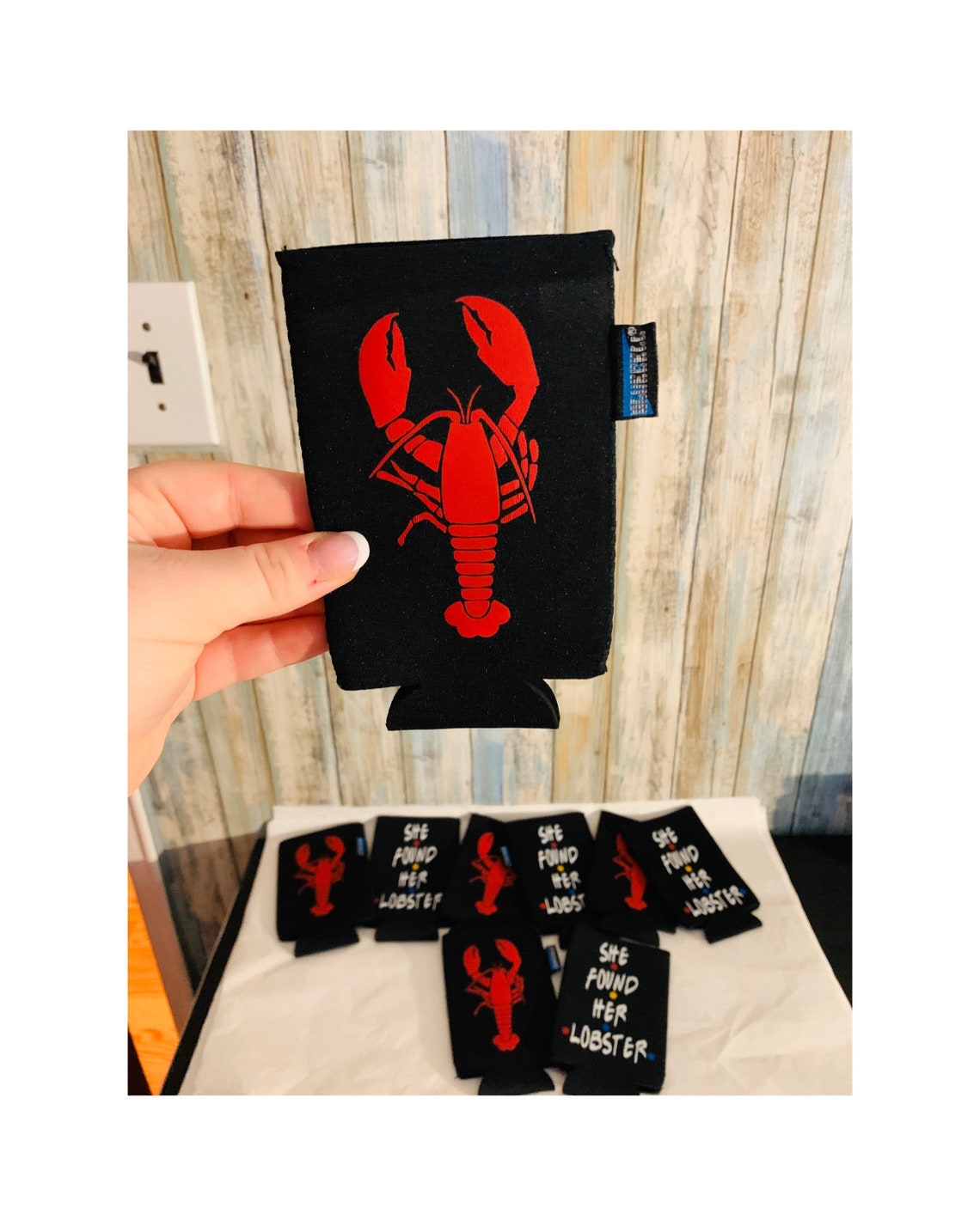 She found her lobster koozies Etsy
