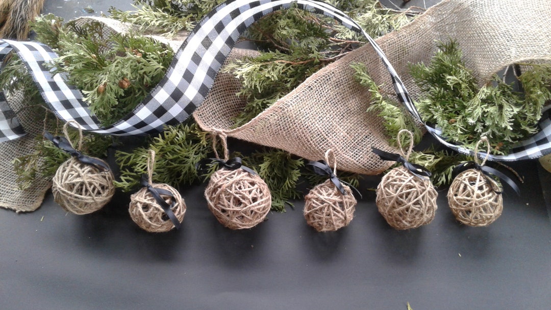 Jute Ball Ornaments, Interior Design Etsy