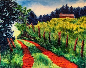 Around the Bend, Original oil painting on canvas
