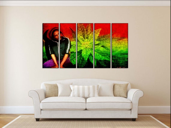 Bob Marley Wall Art Cannabis Wall Decor Bob Marley Canvas Art Jamaica Canvas Art Bob Marley Canvas Print Music Lover Gift Bobmarley Poster