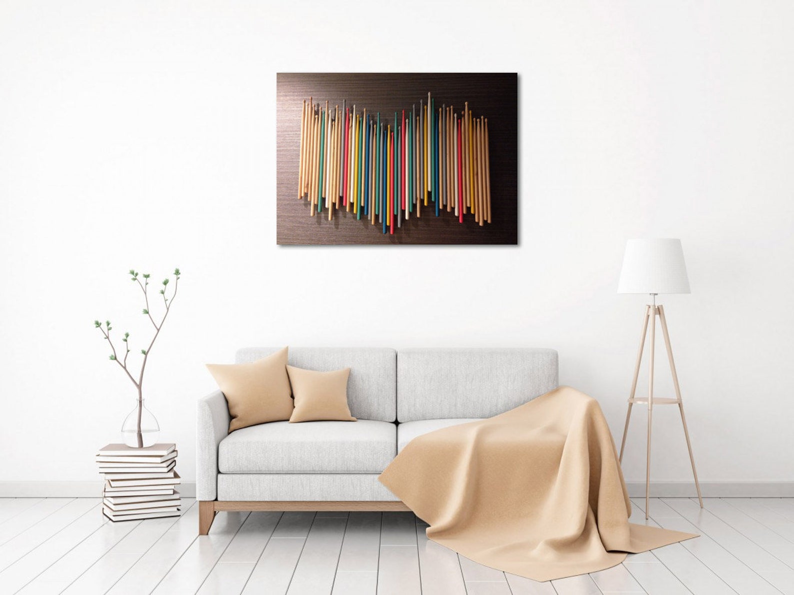 Rhythm on canvas drumstick art wall decor drum artwork canvas Etsy
