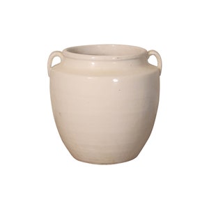 Creamy White Pot with Two Handles