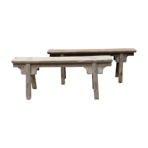 Vintage noodle bench with front panel(size and finish vary)