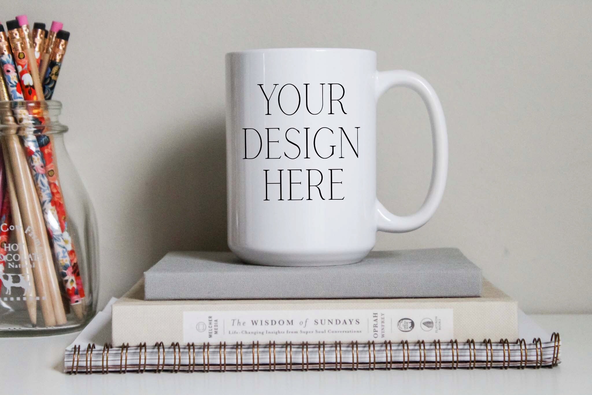 Download Stacked Books 15 Ounce Mug Mockup Office Mug Mockup 15 oz ...
