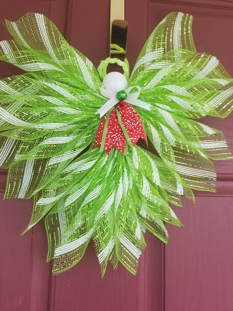 Green and White Angel Tree Topper Christmas Tree Topper Etsy