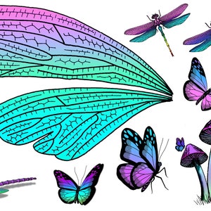 Festival Dragonfly Wings Temporary Tattoos, Butterflies, Fun Butterfly Summer Costume Accessories