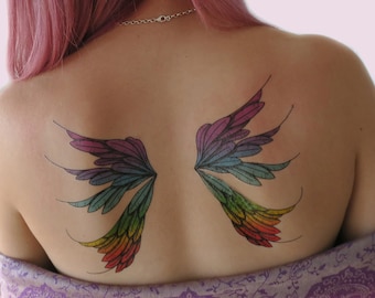 Fairycore Feather Wings Temporary Tattoos, Butterflies, Fairy Fun Butterfly Costume Accessories