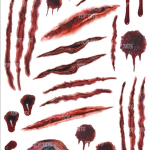 Halloween Scars (A) Vampire Bites, Zombie Wounds Blood Fake Cuts Dracula Fancy Dress Tattoos Costume Outfit