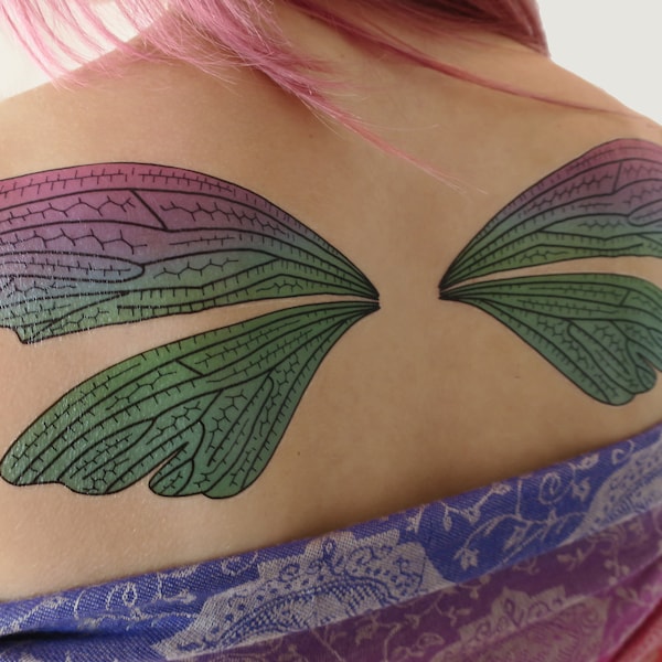 Festival Dragonfly Wings Temporary Tattoos, Butterflies, Fun Butterfly Summer Costume Accessories Fairy Fairycore