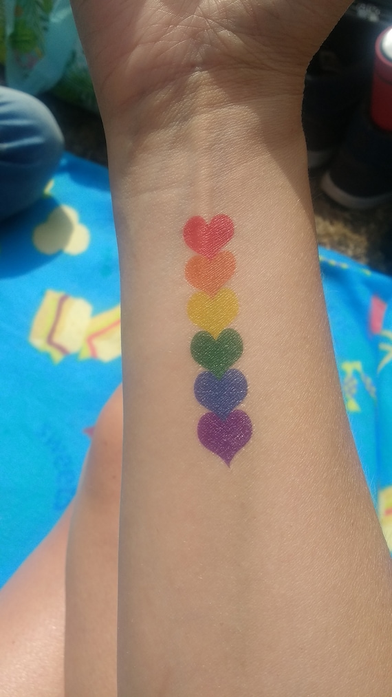 6 LGBT Hearts Pride Rainbow Temporary Tattoo LGBT Gay  Etsy New Zealand
