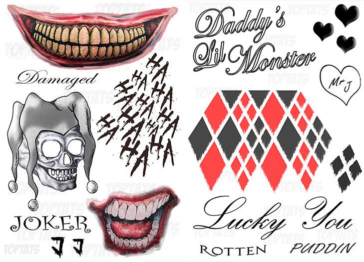The Pefect Couples Fancy Dress Joker Harley Temporary Etsy